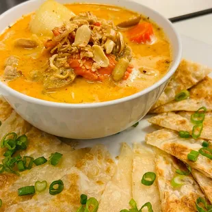 Roti ( Savory Pancake ) with chicken curry