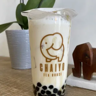 Jasmine Milk Tea with boba (sweetness 50%)