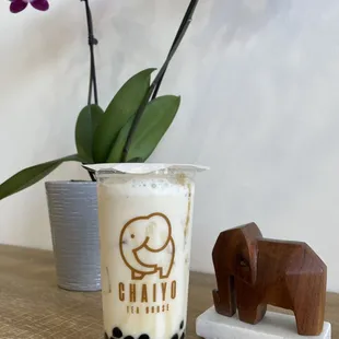 Jasmine Milk Tea with boba (sweetness 50%)