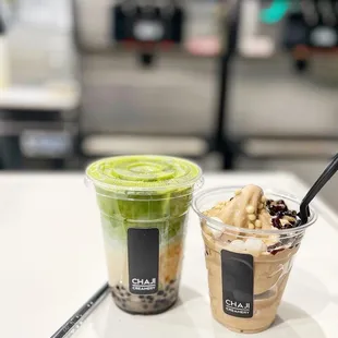 two drinks on a table