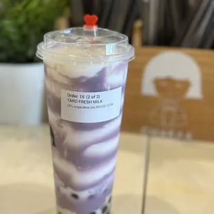 Taro Fresh Milk with boba