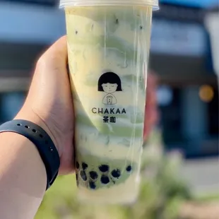 Roasted Brle Boba Matcha  @phidingthefam