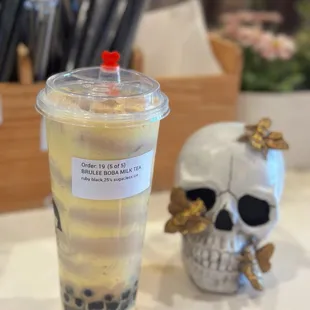 brulee Boba ruby black Milk Tea