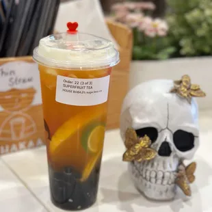 Superfruit Tea with boba