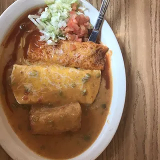 Combo 3. Cheese Enchilada, Bean Burrito & Chile Relleno