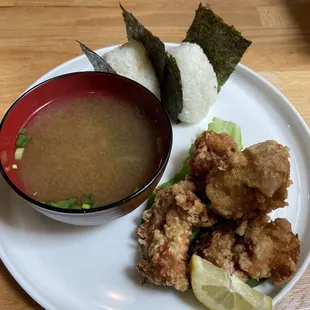 Onigiri and Karaage Combo