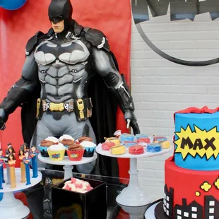 Batman life size statue prop rental, Superhero party prop rentals