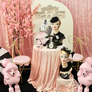 Paris French cafe theme quincenera photo booth prop rentals