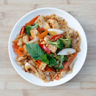 a bowl of stir fried vegetables