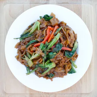 a plate of stir fried vegetables