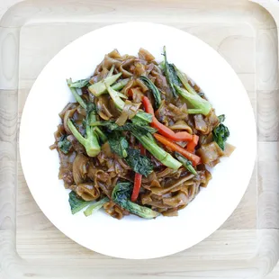a plate of stir fried vegetables