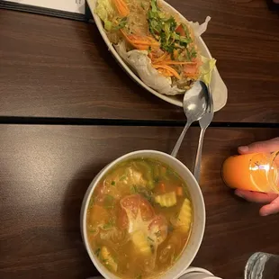 Glass Noodle Salad and Spicy Sour Soup