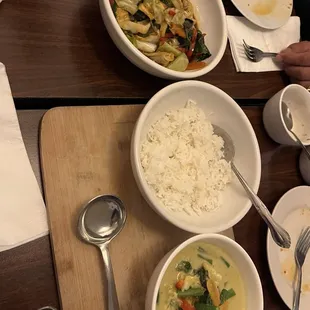 Green curry and basil