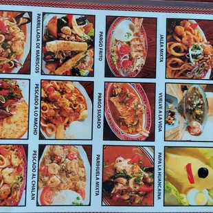 a menu for a restaurant