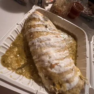 Green Salsa Wet Burrito