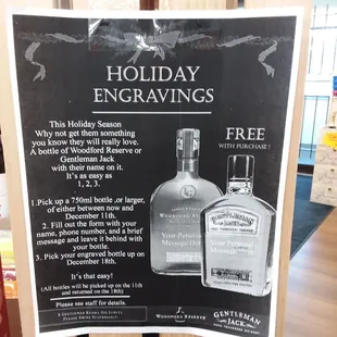 a sign for holiday engravings