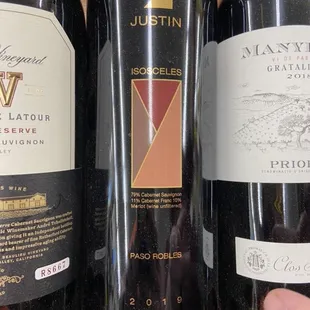 Justin Isosceles wine. $80