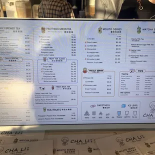 menu