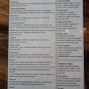a menu for a restaurant on a table