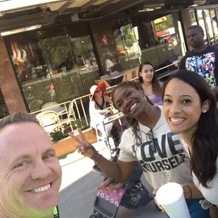 Walking the plaza area