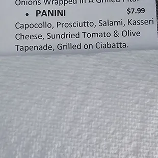 Sandwich description