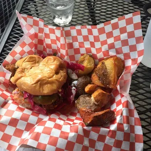 The &quot;Sarah Silverman&quot; Falafel and Challah&apos;s version of potato wedges, so good!!!! Definitely recommend!!