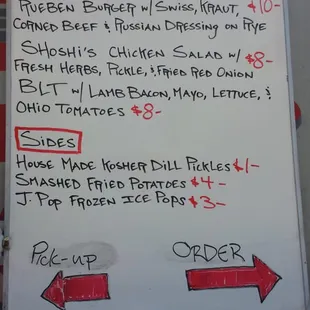 Menu at Food Truck Fest 2014