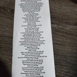 Enlarge this for beer menu