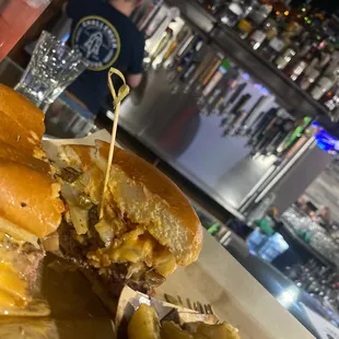 Beer Cheese Burger and wide drink selection