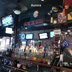 Bar area! Red Sox is up for a customer who has sense passed. Great way to keep their memory!