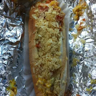 Their hotdog with mayo, pineapple, cheese and crushed chips. It&apos;s actually really good!
