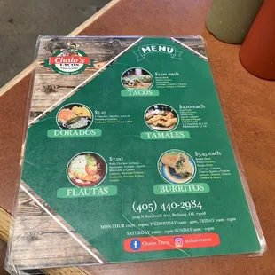 Menu front