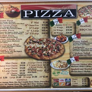 Photo of menu