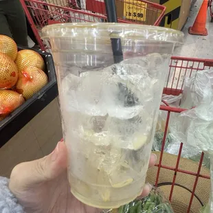 This is how much ice was in the drink - you can see it better after all the minimal coffee I got is all gone