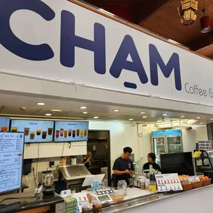 The payment console still says "The Mango House", but the store has rebranded as "Chạm Coffee &amp; Tea".
