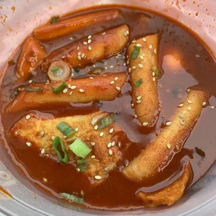 Tteokboki (spicy rice cake)