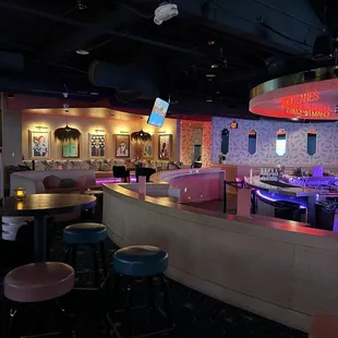 High top seating and bar area