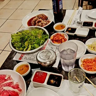 a variety of food on a table