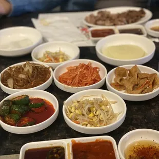 a variety of asian dishes