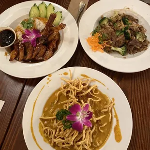 Mongolian Beef Crispy Duck Rice Khao Soi