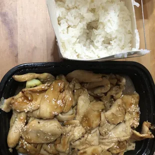 Teriyaki chicken and white rice