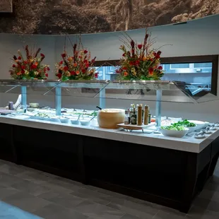 For our vegetarian guests, we do offer a bountiful salad bar with over 30 different items.