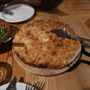 a pizza and salad