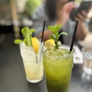 Tarragon Lemonade (front) &amp; Pineapple Lemonade (back)