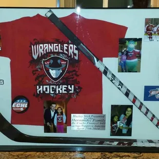 Hockey Memorabilia in Black Acrylic Shadow Box Frame