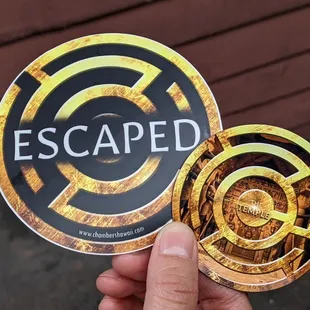 Sticker and magnet as proof of completion!