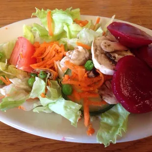 My salad with beets.  Not particularly artful, but definitely fresh and tasty!