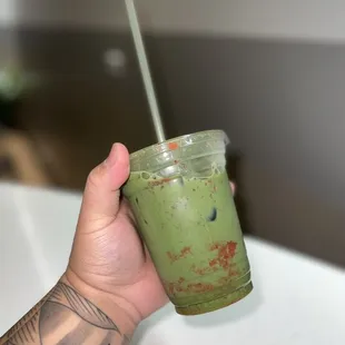 Strawberry matcha latte