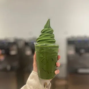 Green tea float. Matcha soft serve is yumm