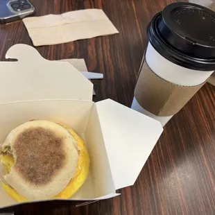 Sausage, egg, cheese breakfast sandwich